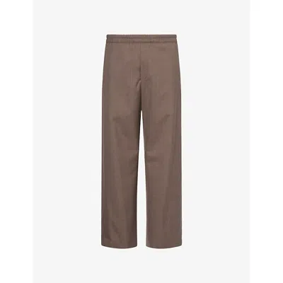 The Row Mens  Ari Wide-leg Wool Trousers In Brown