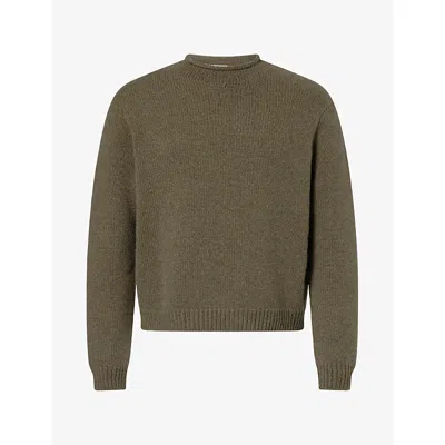 The Row Mens Markhim Mock-neck Cashmere Jumper Chunky Cashmere In Green