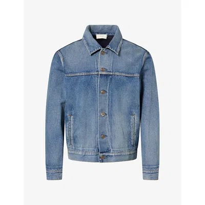 The Row Mens Mendo Boxy-fit Denim Jacket Faded Vintage In Blue
