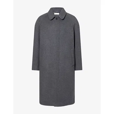 The Row Mens Perlin Cashmere And Wool Coat Cashwool Doubl In Gray