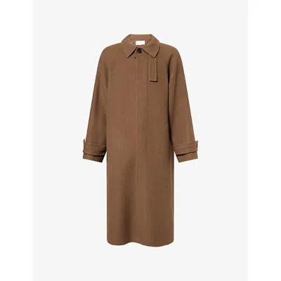 The Row Mens Otter Kenet Classic-collar Cashmere-wool Blend Coat In Brown
