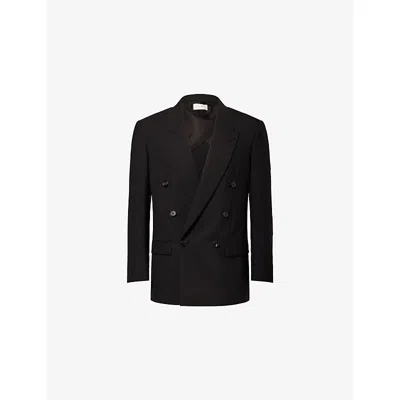 The Row Mens Black Mazzy Double-breasted Wool Jacket