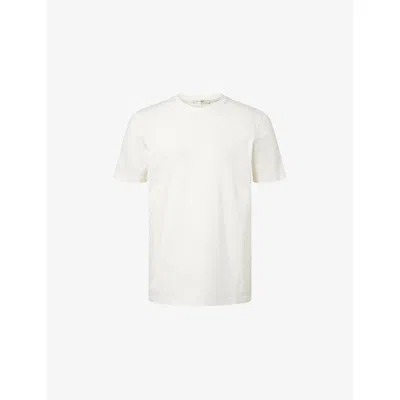 The Row Boxy Cut Cotton T-shirt With Short Sleeves In White
