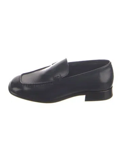 Pre-owned The Row Mensy Leather Loafers In Black