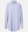 The Row Ment Bengal Stripe Cotton Poplin Shirt In Blue