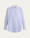 The Row Ment Striped Button-down Shirt In Blue