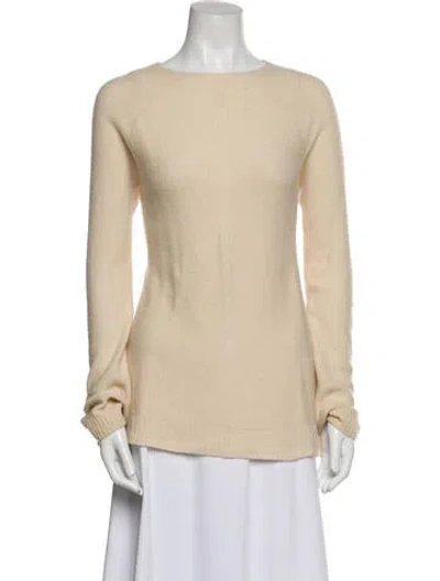 Pre-owned The Row Merino Wool Bateau Neckline Sweater In Neutral