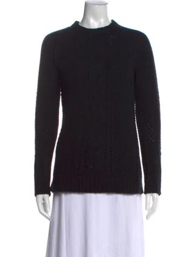 Pre-owned The Row Merino Wool Crew Neck Sweater In Black
