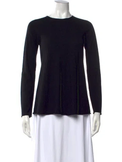 Pre-owned The Row Merino Wool Crew Neck Sweater In Black