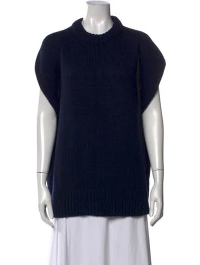 Pre-owned The Row Merino Wool Crew Neck Sweater In Blue