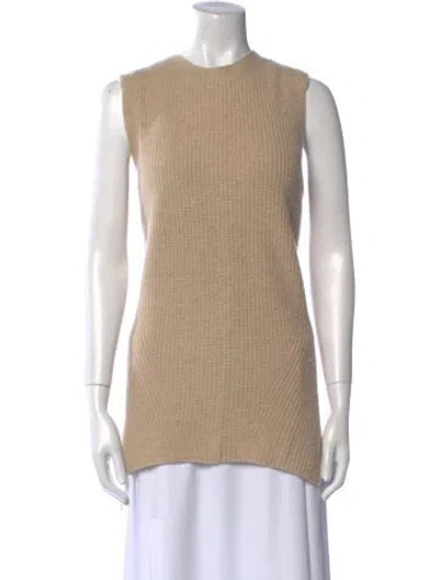 Pre-owned The Row Merino Wool Crew Neck Sweater In Brown