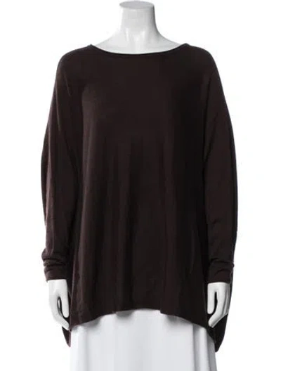 Pre-owned The Row Merino Wool Crew Neck Sweater In Brown