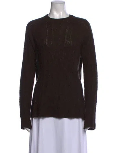 Pre-owned The Row Merino Wool Crew Neck Sweater In Brown