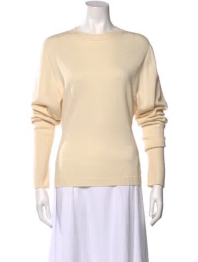 Pre-owned The Row Merino Wool Crew Neck Sweater In Neutral