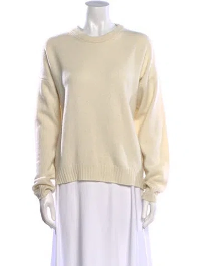 Pre-owned The Row Merino Wool Crew Neck Sweater In Neutral
