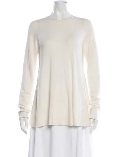 Pre-owned The Row Merino Wool Crew Neck Sweater In Neutral