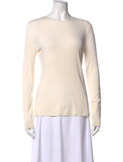 Pre-owned The Row Merino Wool Crew Neck Sweater In Neutral