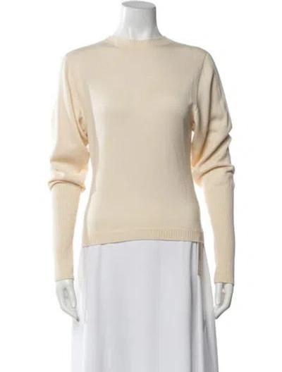 Pre-owned The Row Merino Wool Crew Neck Sweater In Neutrals