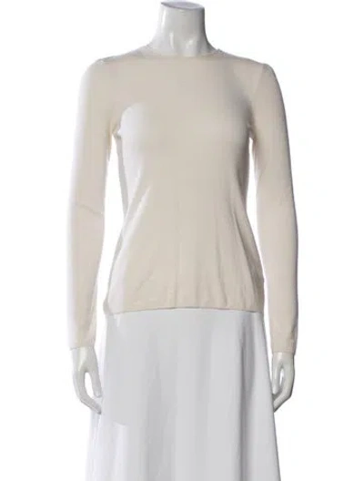 Pre-owned The Row Merino Wool Crew Neck Sweater In Neutrals