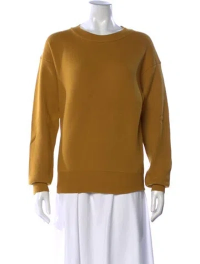 Pre-owned The Row Merino Wool Crew Neck Sweater In Yellow