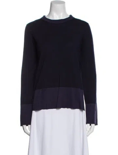 Pre-owned The Row Merino Wool Crew Neck Sweatshirt In Blue