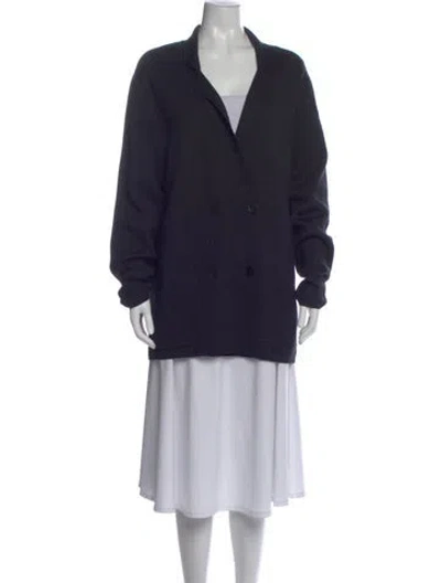 Pre-owned The Row Merino Wool Open Front Sweater In Black