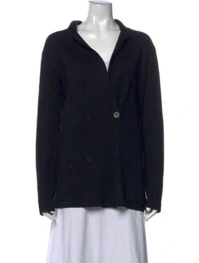 Pre-owned The Row Merino Wool Open Front Sweater In Black