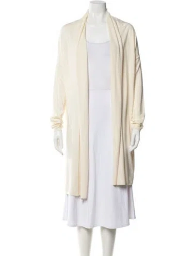 Pre-owned The Row Merino Wool Open Front Sweater In Neutrals