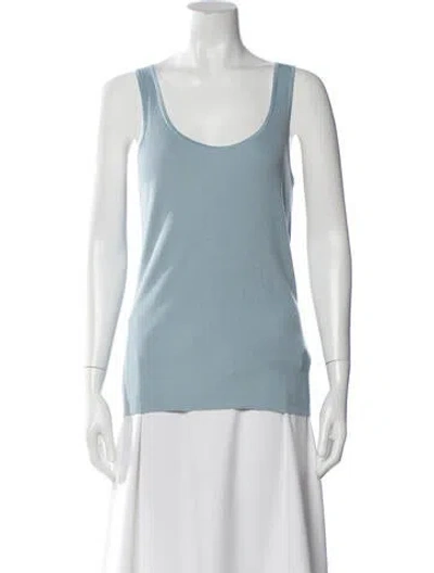 Pre-owned The Row Merino Wool Scoop Neck Sweater In Blue