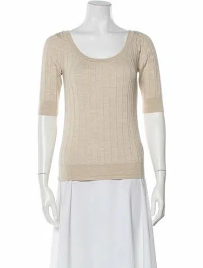 Pre-owned The Row Merino Wool Scoop Neck Sweater In Neutral