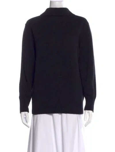 Pre-owned The Row Merino Wool Turtleneck Sweater In Black