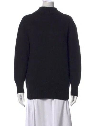Pre-owned The Row Merino Wool Turtleneck Sweater In Black