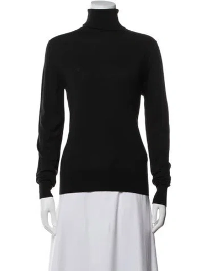 Pre-owned The Row Merino Wool Turtleneck Sweater In Black