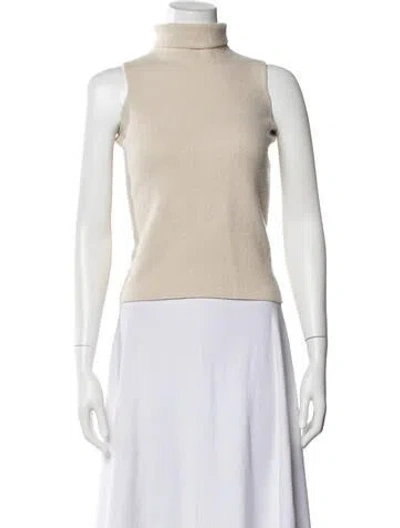 Pre-owned The Row Merino Wool Turtleneck Sweater In Neutral