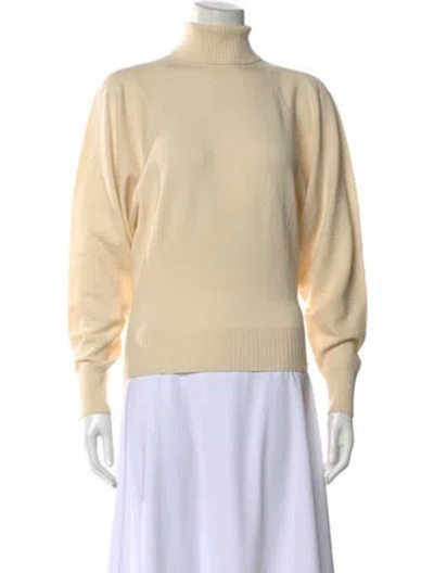 Pre-owned The Row Merino Wool Turtleneck Sweater In Neutral