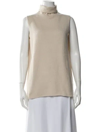 Pre-owned The Row Merino Wool Turtleneck Sweater In Neutral