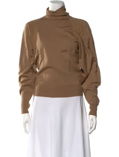 Pre-owned The Row Merino Wool Turtleneck Sweater In Neutral