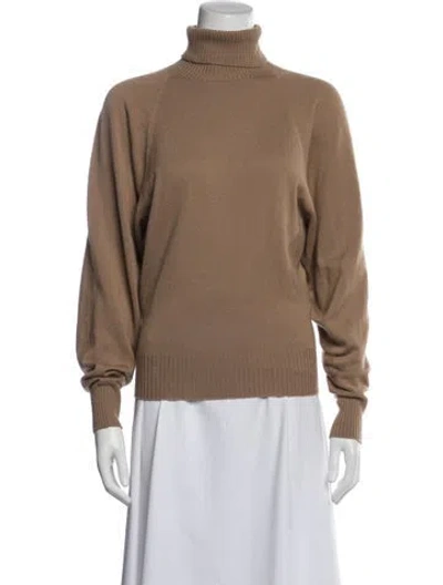 Pre-owned The Row Merino Wool Turtleneck Sweater In Neutrals