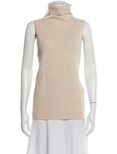 Pre-owned The Row Merino Wool Turtleneck Sweater In Neutrals