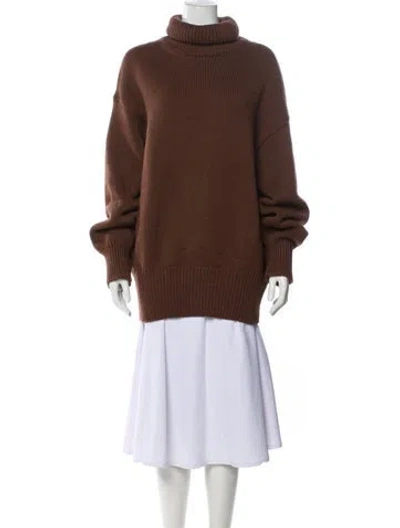 Pre-owned The Row Merino Wool Turtleneck Sweater W/ Tags In Brown