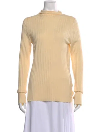 Pre-owned The Row Merino Wool Turtleneck Sweater In Yellow