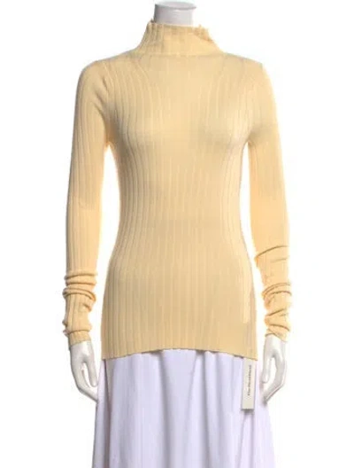 Pre-owned The Row Merino Wool Turtleneck Sweater In Yellow