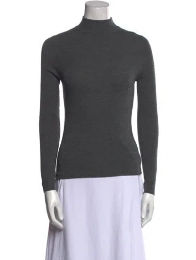 Pre-owned The Row Merino Wool Turtleneck Sweatshirt In Gray