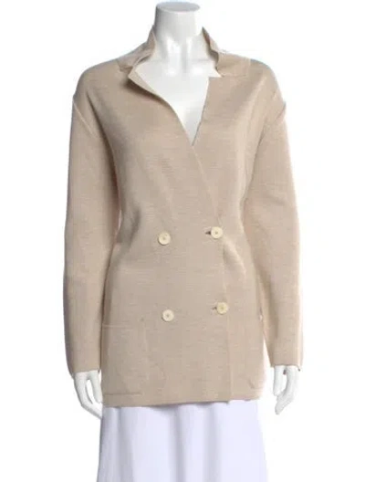 Pre-owned The Row Merino Wool V-neck Sweater In Neutral
