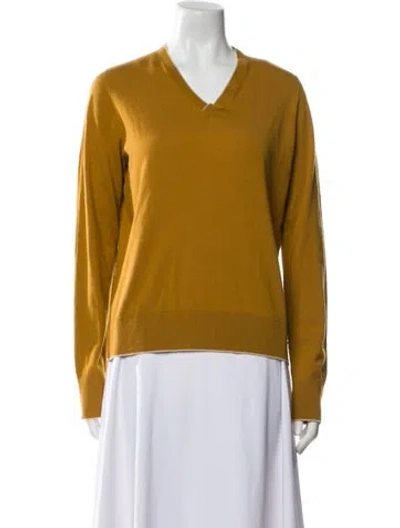 Pre-owned The Row Merino Wool V-neck Sweater In Yellow