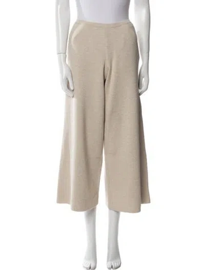 Pre-owned The Row Merino Wool Wide Leg Pants In Neutral