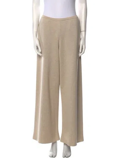 Pre-owned The Row Merino Wool Wide Leg Pants In Neutral