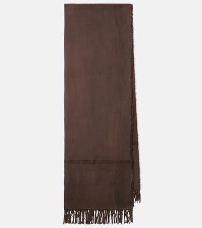 The Row Merisi Cotton And Linen Scarf In Brown
