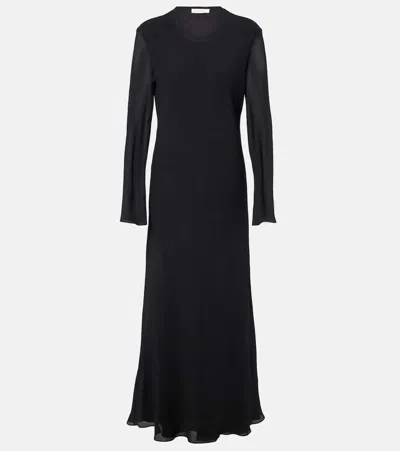 The Row Merita Silk Maxi Dress In Black