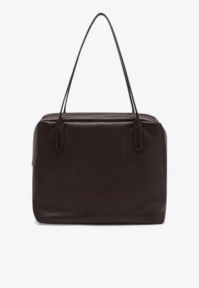 The Row Merlo 17 Calf Leather Shoulder Bag In Brown